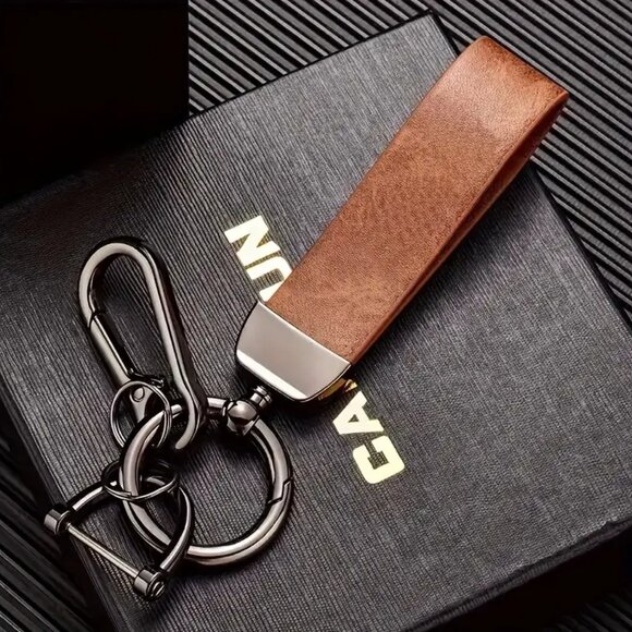 Classy Premium Vegan Leather & Alloy Multi Function Belt Loop Lanyard Key Chain - Picture 1 of 5